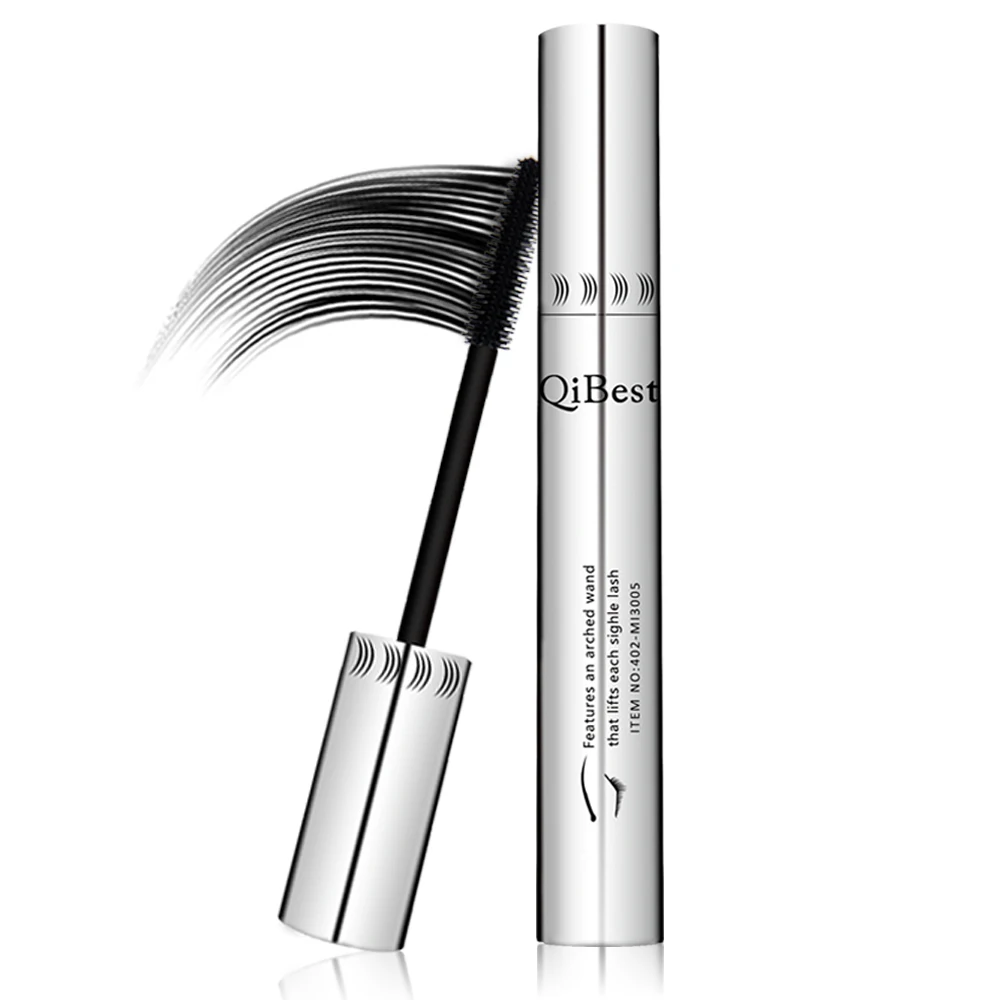 Black mascara 4d thick and long eye waterproof silver tube silicone brush professional cosmetics |