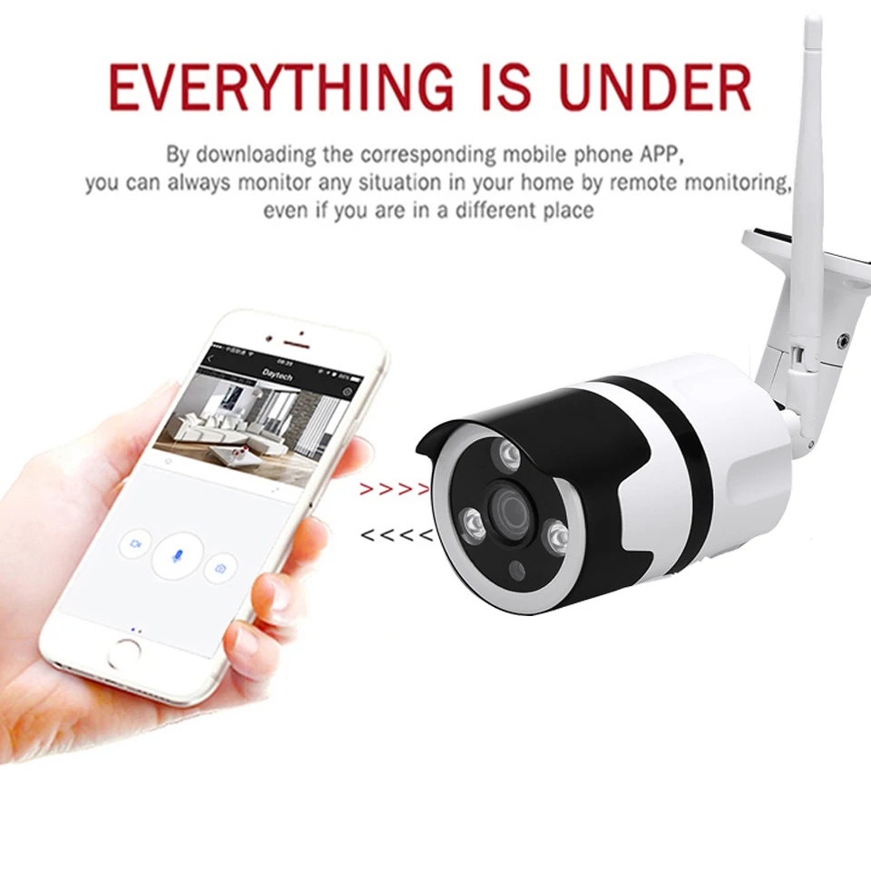 DAYTECH IP камера наружная безопасность WiFi CCTV P2P камера IP66 Водонепроницаемая двухсторонняя аудио запись сетевой монитор