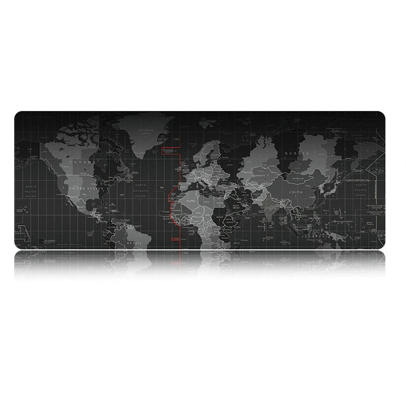 

MaiYaCa 30x90cm edge control World map time large mouse pad Durable black mouse pad
