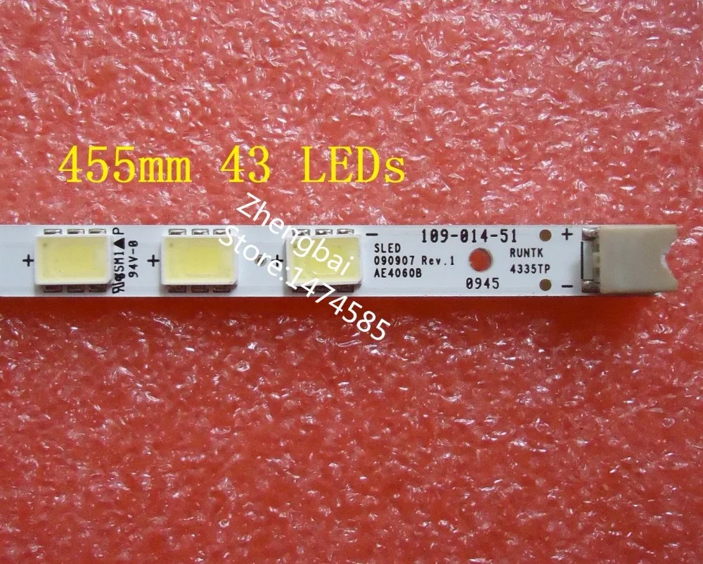 Новинка светодиодная подсветка 4 шт. 43 светодиода 455 мм фонарь LK400D3LA8S 090907 AE4060B RUNTK