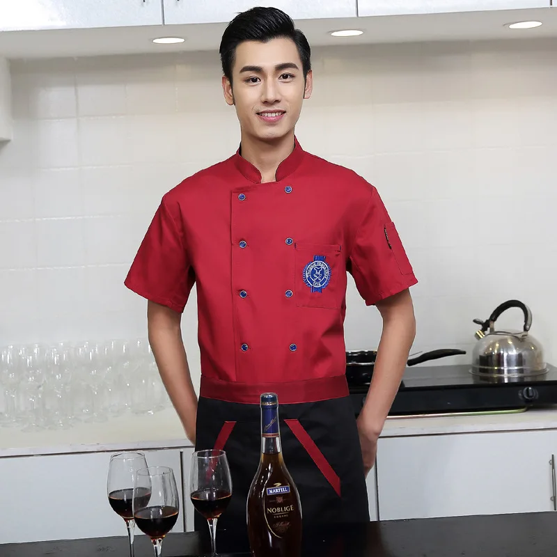 

Chef Wear Short Sleeved Adult Kitchen Chef Uniform Male Fashionable Unisex Chef's Uniform,Chef Top Jackets Work Wear B-6081
