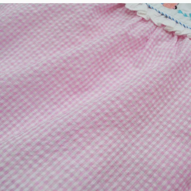 Летняя одежда для маленьких девочек комплекты одежды розового цвета с вышивкой