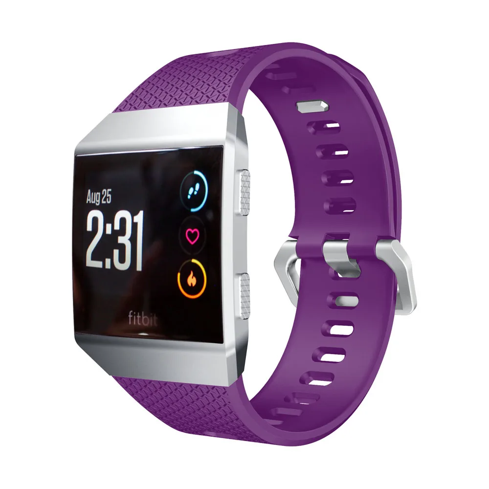 Ремешок для часов Fitbit ionic силиконовые спортивные часы браслеты Замена высокого качества смарт-часы ремешок для Fitbit ionic L/S - Цвет ремешка: Purple