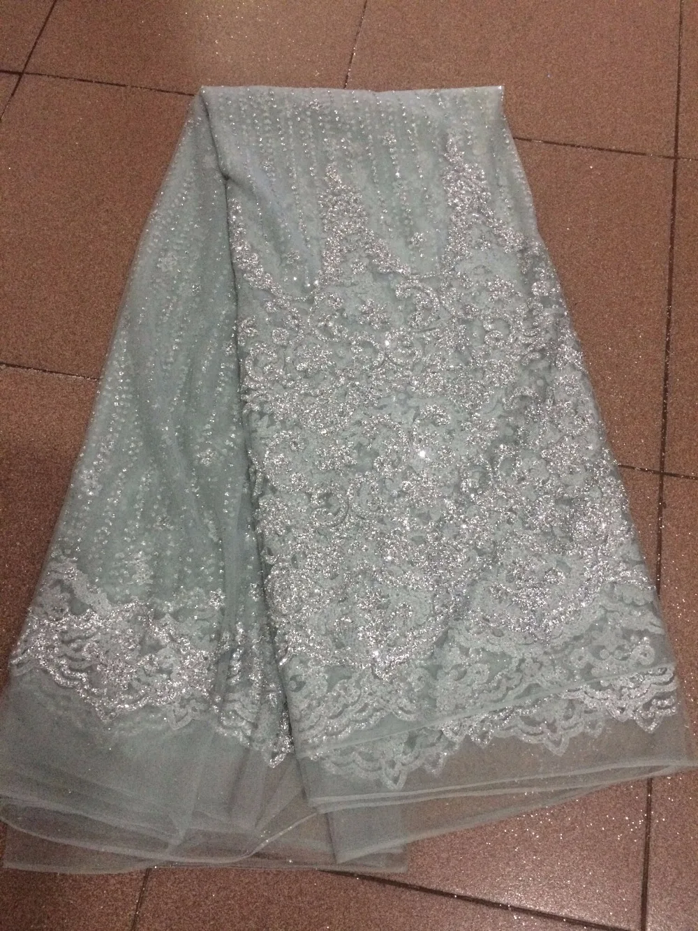 

african glitter lace fabric special french net lace SYJ-654 with glued glitter for nice dress
