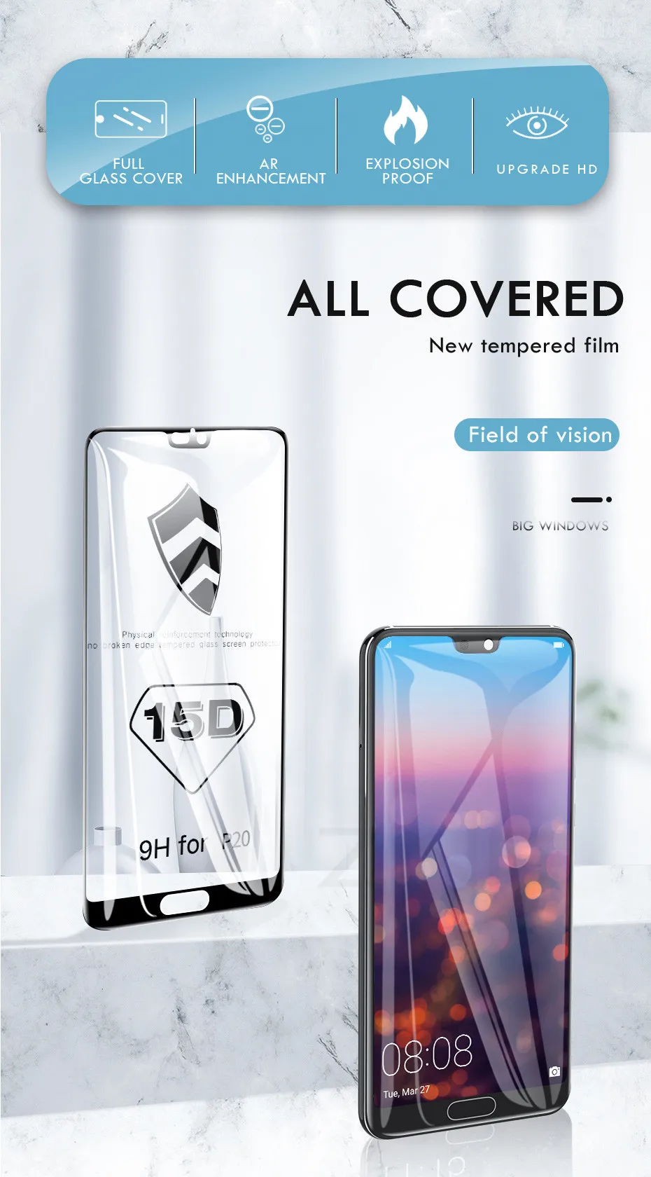 ZNP 15D Защитное стекло для huawei P20 Lite P30 Pro P10 Plus закаленное защитное стекло для huawei Honor 10 9 Lite
