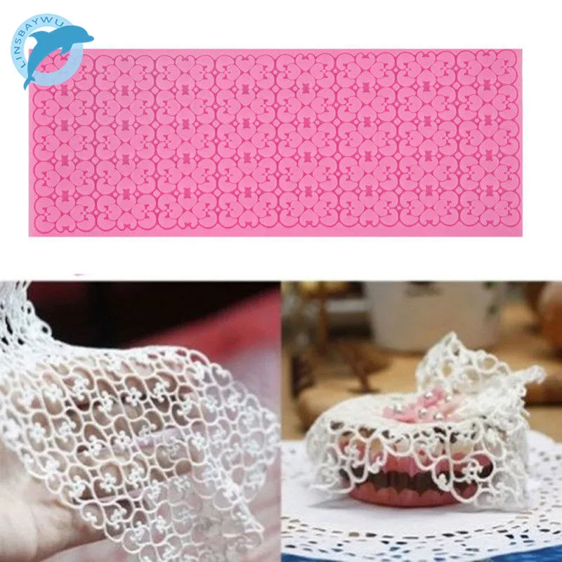 Европейский Стиль рельеф кружева силиконовые формы Fondant (сахарная) торт кухонная
