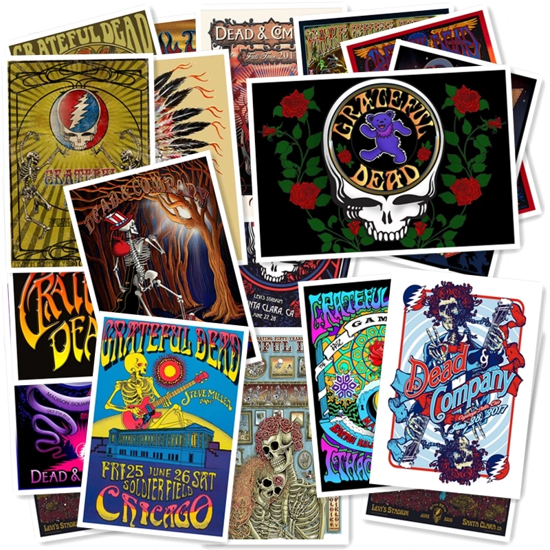 A1-63# The Grateful Dead 20/шт ПВХ стикер домашний декор для холодильника Стиль Настенный Дорожный чемодан Граффити стиль водонепроницаемый стикер s