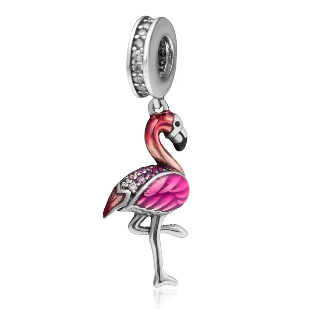 CWS0133 Подходит Pandora Подвески Браслеты 925 серебро Бусины Фламинго Птица чайник световой бабочка подвеска ювелирных изделий - Цвет: CWS0133