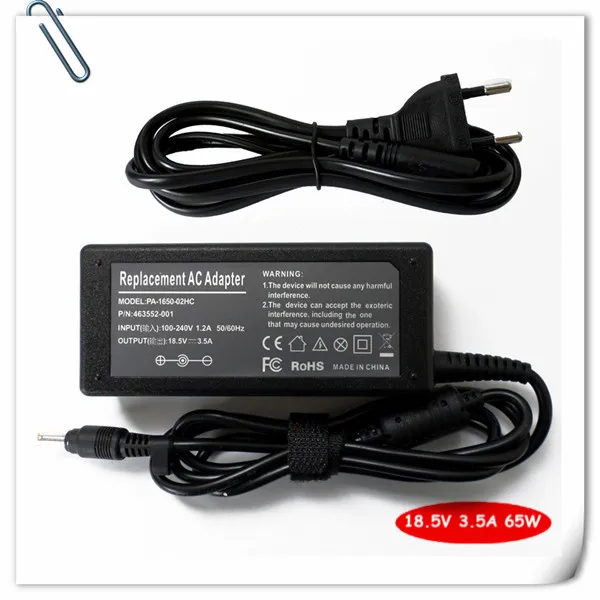 

AC adapter Battery charger for HP compaq v3000 nc6100 NC6120 NC6230 18.5v 3.5a 65w Notebook Power Supply Cord