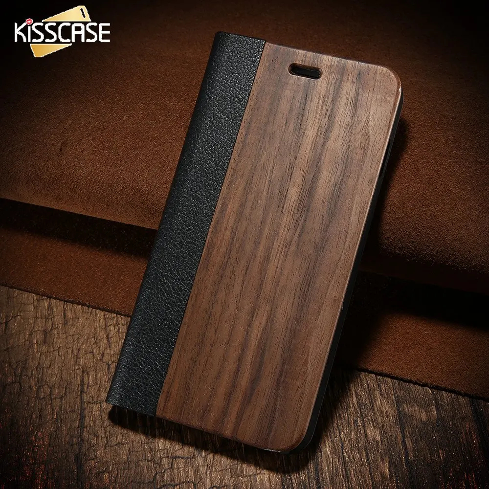Чехол kisscase чехол на айфон 7 для iphone XR настоящий деревянный флип 6 s 8 Plus чехлы из