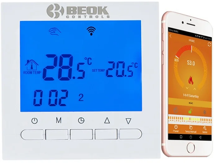 Синий BEOK BOT-313 WI-FI газовый котел отопления термостат синий и белый AC220V WI-FI Температура регулятор для котлов Еженедельный программируемый - Цвет: Синий