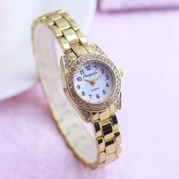 2022 famous brand women old ladies gold diamond quartz wristwatches girls fashion thin strap hand catenary watches reloj mujer