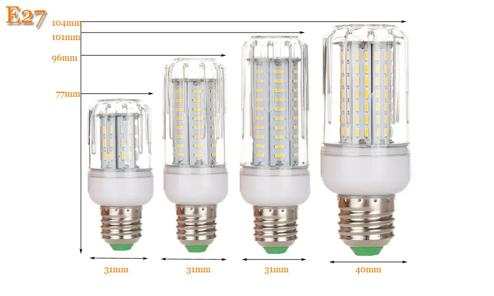 Светодиодный светильник с регулируемой яркостью E14 E27 SMD 4014 светодиодный светильник 45 64 80 126 светодиодный s AC 220V кукурузная люстра 12 Вт 18 Вт 21 Вт 25 Вт Супер мощное освещение