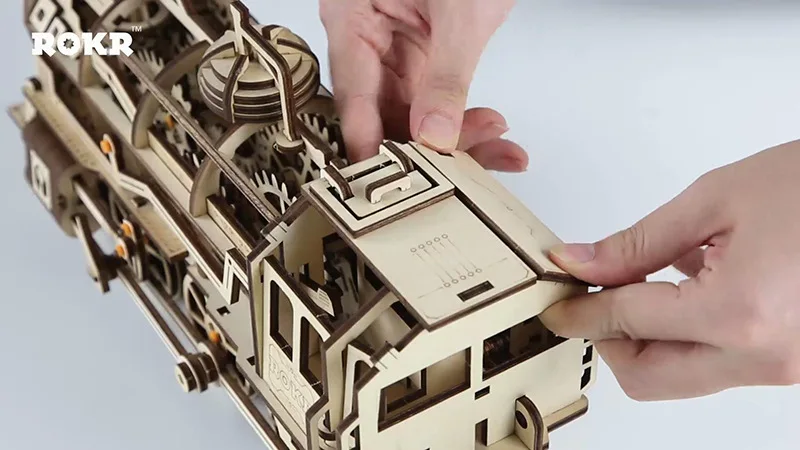 Горячая креативная DIY лазерная резка 3D механический поезд модель автомобиля деревянная головоломка игра сборка игрушка подарок для детей подростков взрослых LK