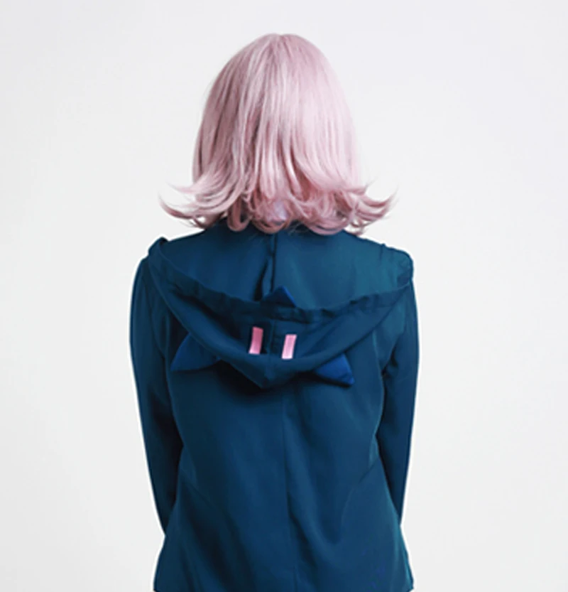 Высокое качество супер DanganRonpa сhiaki Nanami косплей парик Dangan Ronpa пепел розовый термостойкие синтетические волосы парики+ парик Кепка