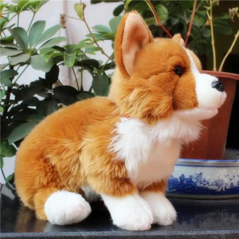 Kawaii качество Моделирование животных корги плюшевые игрушки мягкие животные