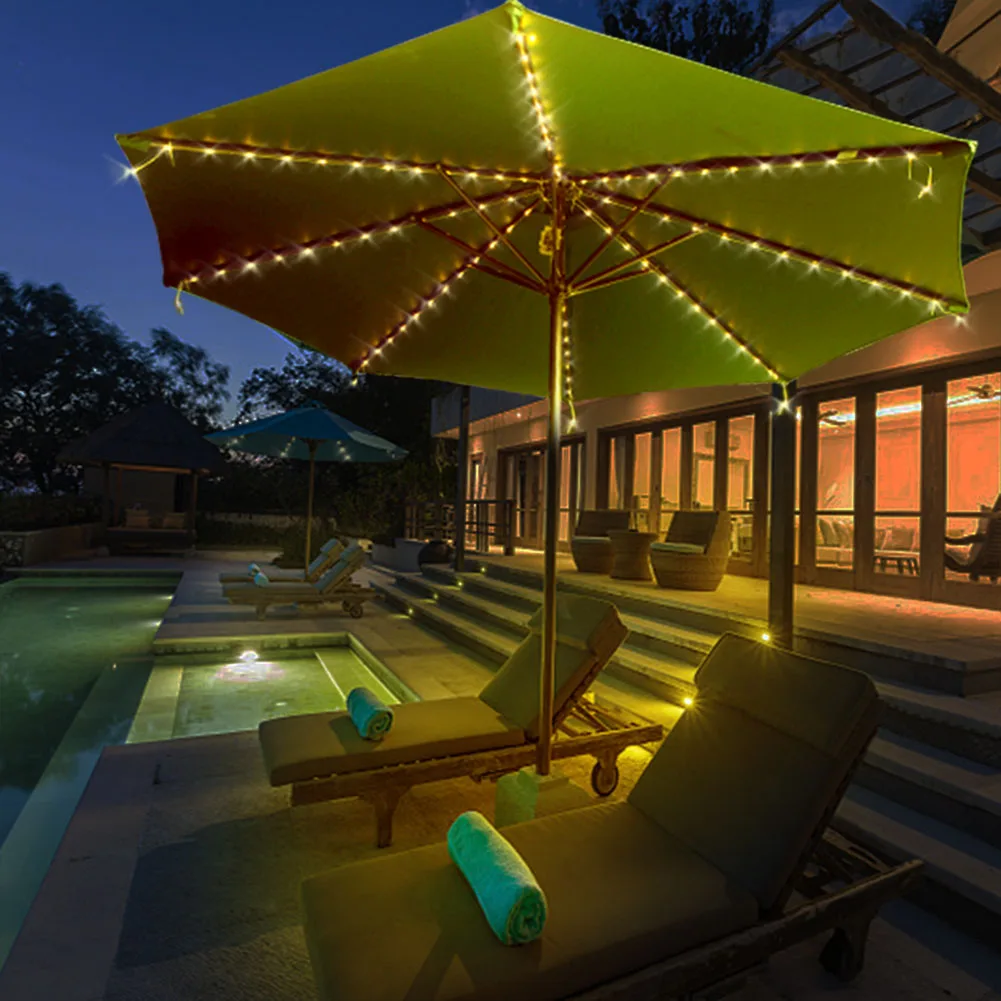 104LED 8 Strings Patio Umbrella LED Light String with RC Outdoor Garden Wedding Party Decor TN99 |