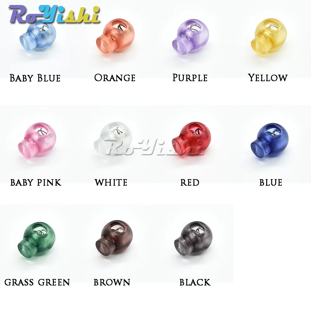 

Mixed Colorful Cord Lock Toggle Clip Stopper Plastic Transparent Clear Frost Apparel Sportwear Shoes Lace