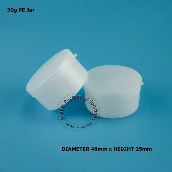 Оптовая продажа 30 г банка для крема белые пластиковые контейнеры косметические