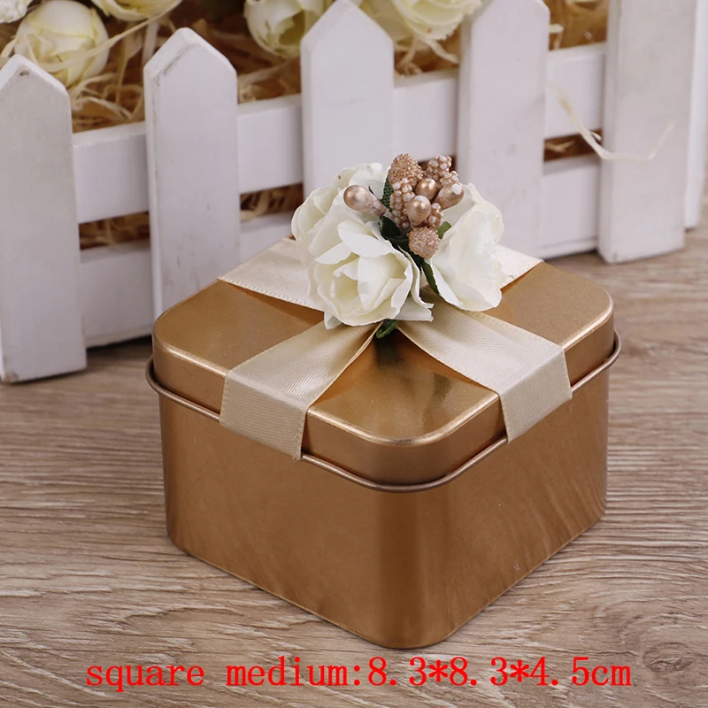 M Золотая коробка для душевных конфет, Подарочная коробка, свадебный подарок, подарок на день рождения, Рождество, подарок на день Святого Валентина - Цвет: M