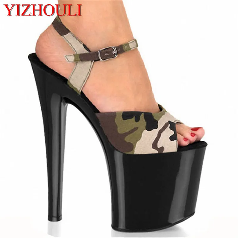 20cm neon green heels sexy women sexy clubbing dance shoes Platforms shoes 8 inch high heel shoes star exotic shoes