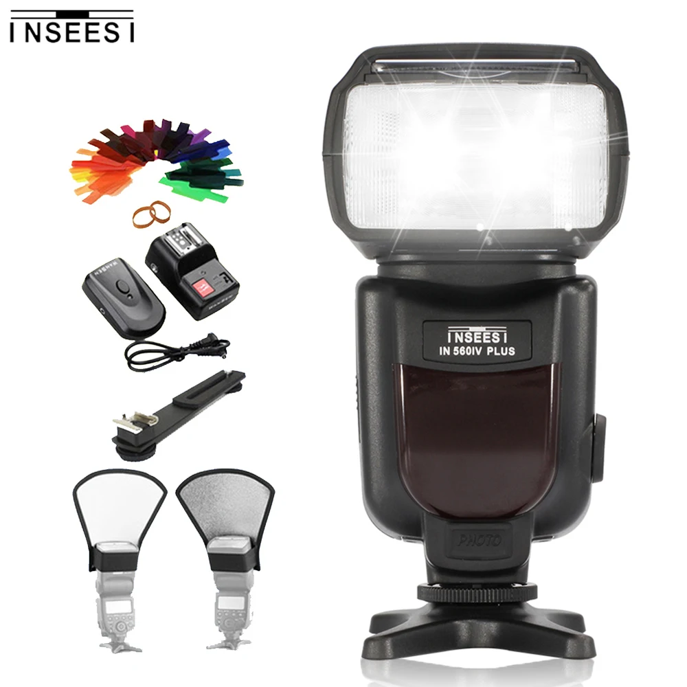 INSEESI IN-560iv IN560 plus Беспроводная универсальная вспышка Speedlite& Wansen PT-04 вспышка триггер для Nikon Canon Pentax sony DSLR