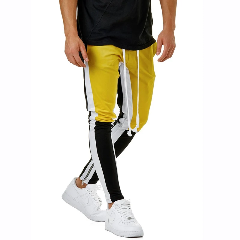 Для мужчин хип хоп Тощий сращены Street Wear лодыжки брюки упругие талии шнурок