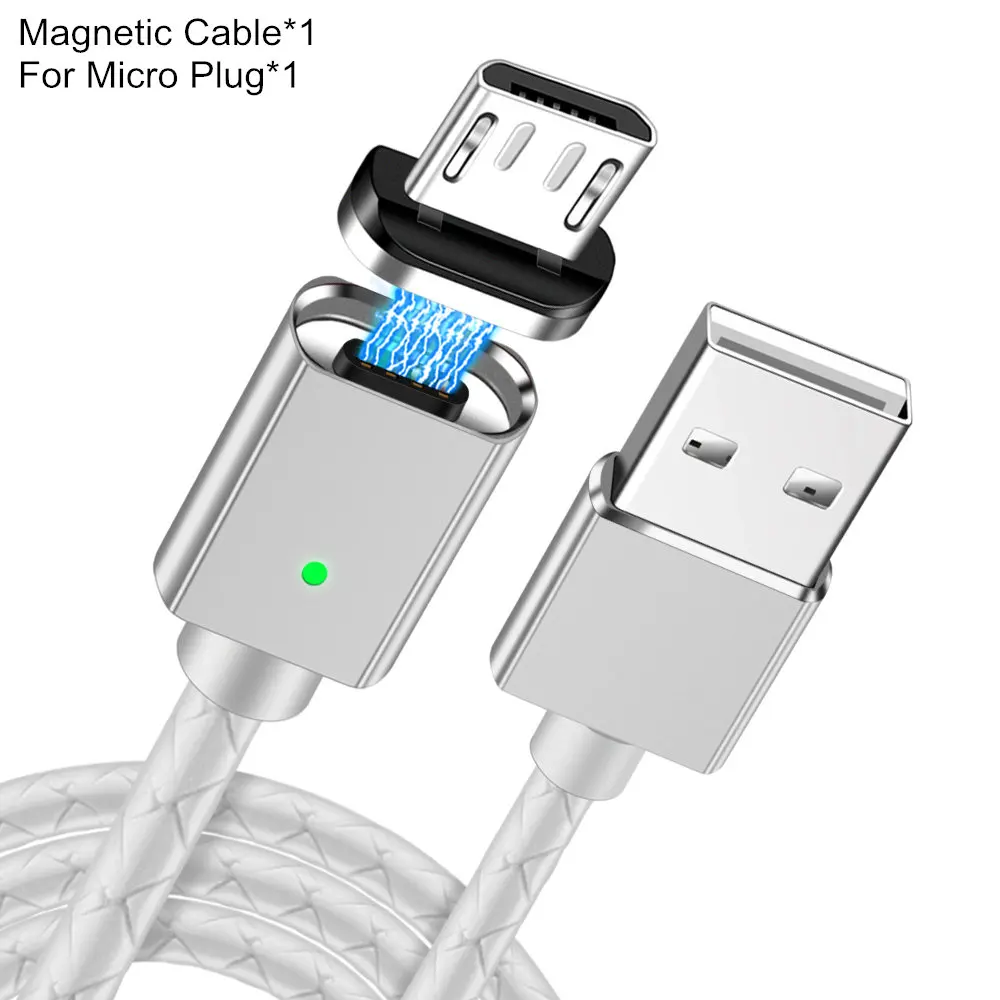 silver micro USB Магнитный кабель Олаф Micro usb type C, супер быстрое зарядное устройство для телефона Microusb type-C, магнитное зарядное устройство usb c для iphone 7 8 huawei xiaomi - Цвет: silver micro USB