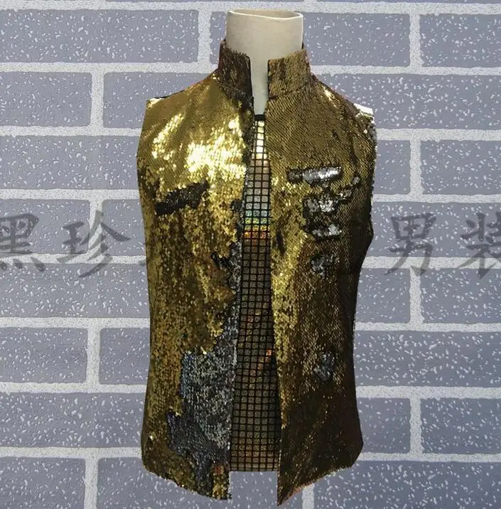 

Индивидуальный модный жилет с пайетками, мужской жилет, мужской жилет, одежда, Camiseta Tirantes, певец, танцевальный сценический уличный жилет