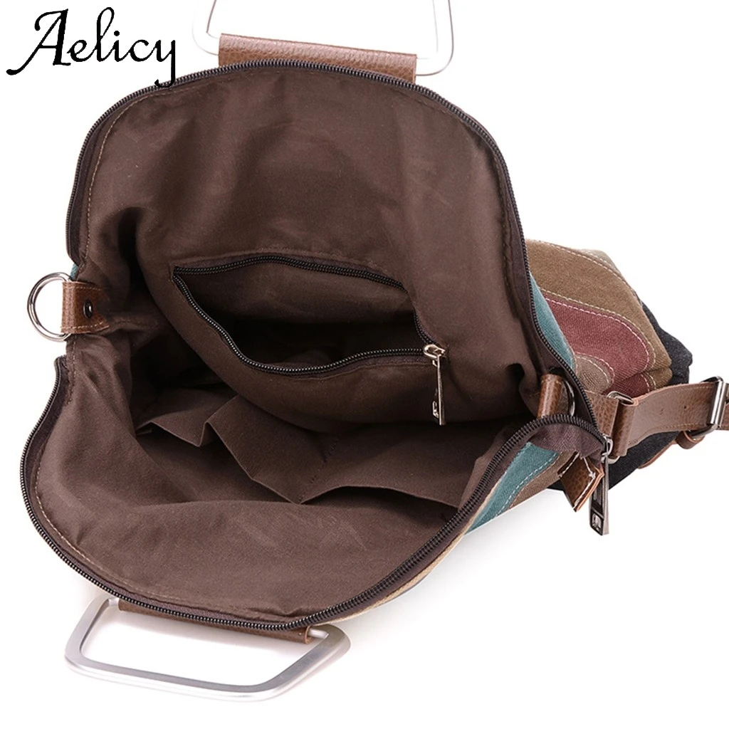 Aelicy женский ретро холщовый многоцветный рюкзак через плечо для девушек сумка