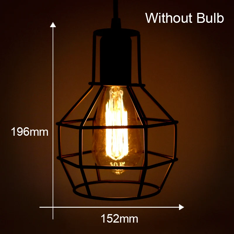 T.Y.S Retro Loft Vintage Pendant Lights Black Cage Hanging Lamp Restaurant Kitchen Dining Decor Modern suspended ceiling lamps | Лампы и