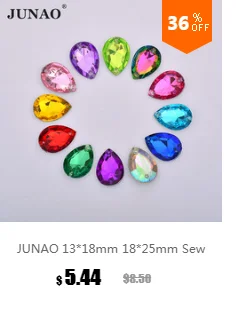 JUNAO 16*30 мм Пришивные золотые стразы в виде капли для шитья золотистые акриловые камни с плоским основанием большого размера хрустальные стразы для рукоделия одежды