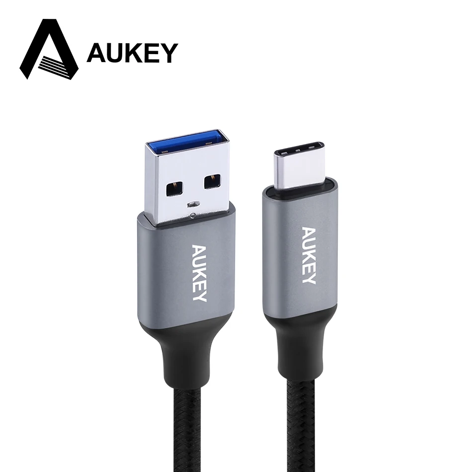 AUKEY 3A Тип usb C плетеный кабель USB мобильный телефон быстрая данных Зарядное