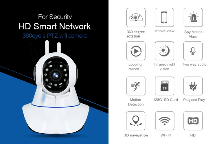 1080P беспроводная Wi-Fi ip-камера безопасности, домашняя камера видеонаблюдения, CCTV камера, детский монитор, Pan Tilt Camara, ночное видение, обнаружение движения