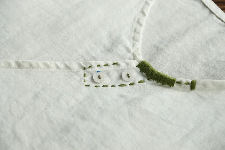 

Korean Hot Sale Blusa Plus Size Vadim New Women Free Shipping 2021 Summer Style Vintage Side Straps Pullovers Linen Shirts Tops