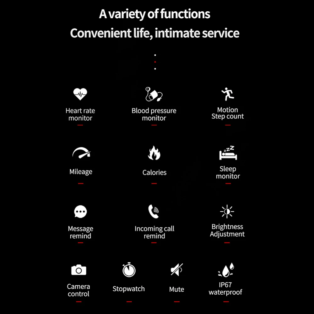 Смарт часы для мужчин IP67 водонепроницаемый монитор сердечного ритма кровяного