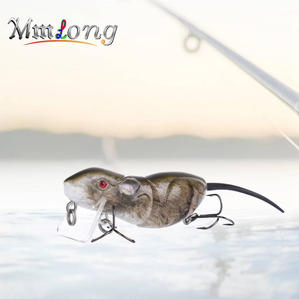 

Mmlong 6.3cm Plastic Rat Fishing Lure Crank Bait RAT4-M 10.3g 2 Segments Swim Baits Artificial Mouse Lures Fishing Wobbler Pesca