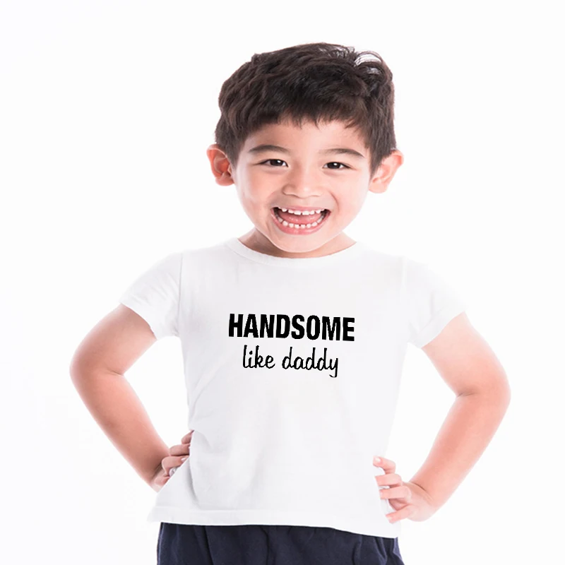 

DERMSPE White Summer Casual Kids Girls Boys Cartoon Cotton Short Sleeve Letter Print Clothes Children Tops Kids Baby T-shirt