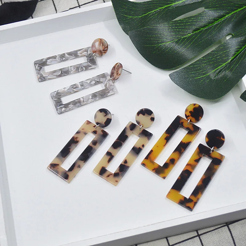 Женские серьги в стиле ретро Япония уксусная кислота леопард геометрический