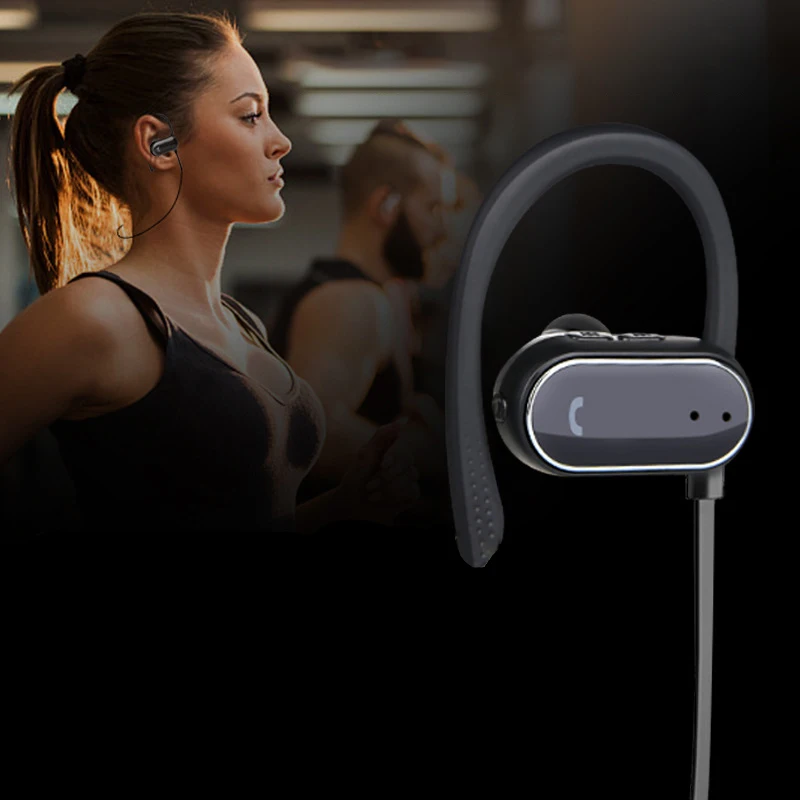 Беспроводной наушники гарнитура Bluetooth V4.1 ухо крюк спортом Бег стерео Bass Music