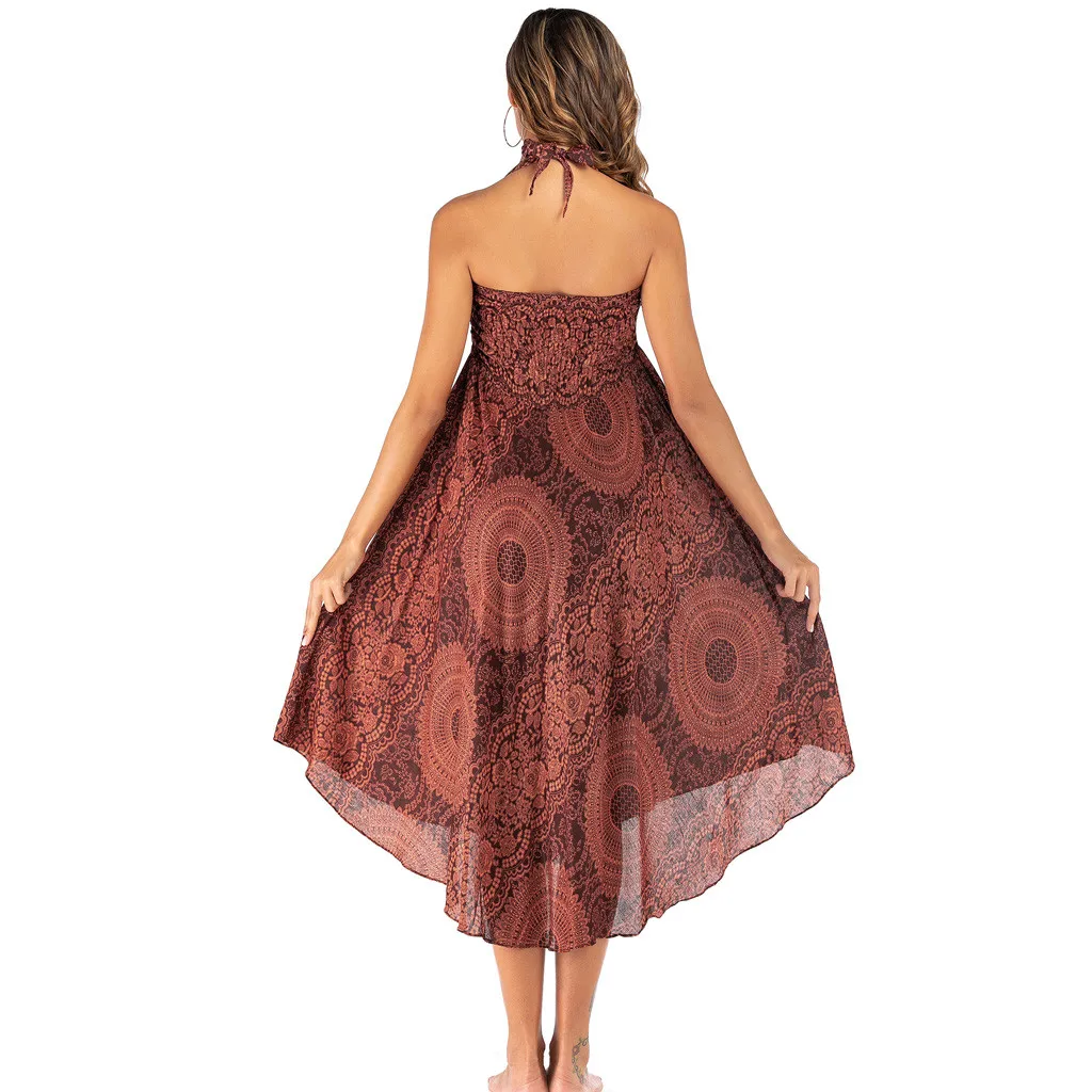 Gypsy Boho юбки женские летние длинные хиппи юбки богемные цветы эластичный пояс цветочные Холтер Юбка faldas largas mujer bohemia