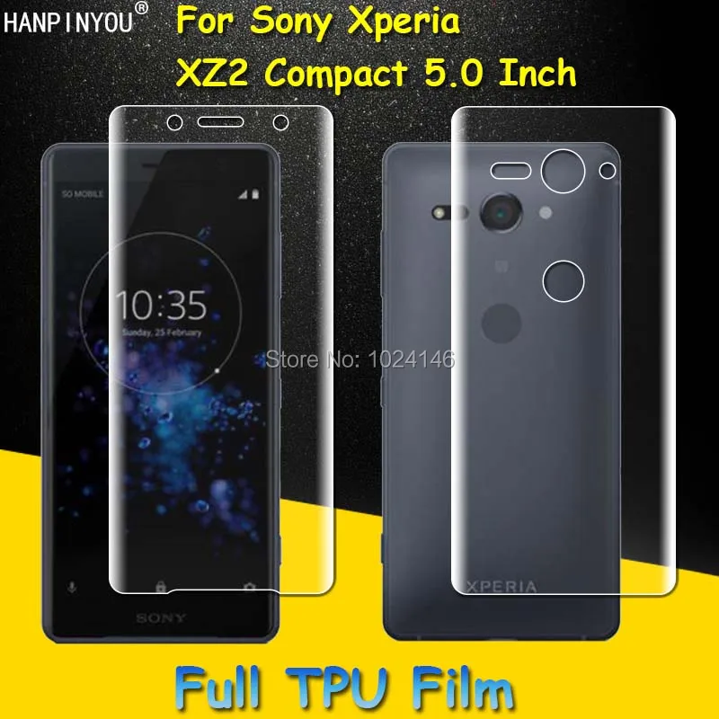 Полное покрытие экрана мягкой пленкой TPU (не стекло) для Sony Xperia XZ2 Compact H8314 H8324 5.0".