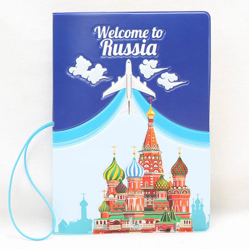 Россия путешествия искусственная кожа милый Обложка для паспорта женщин и