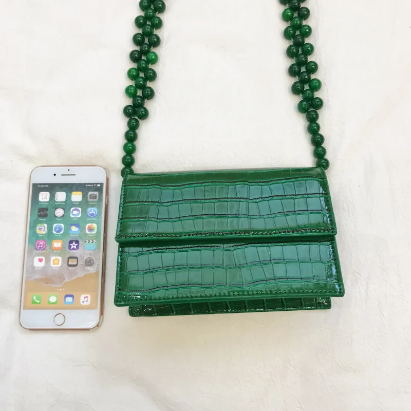Beaded Stone Design PU Leather Crossbody Bags For Women Small Shoulder Messenger Bag Ladies Mini Travel Handbags Cross Body Bag