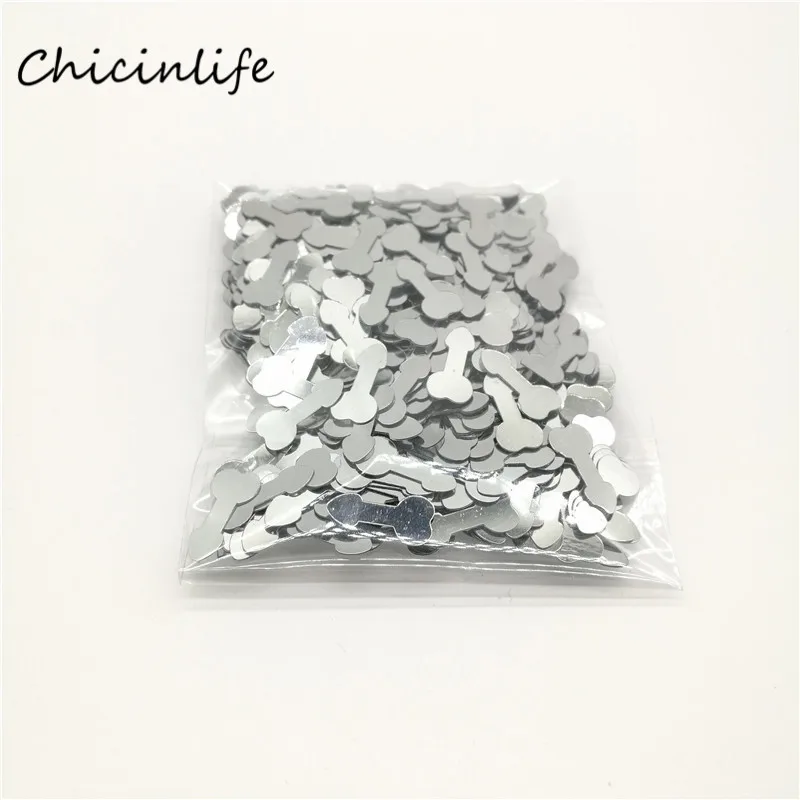 silver Chicinlife, 1 пакет, сверкающие блестки, Вилли, конфетти для пениса, девичник, вечерние украшения стола, Свадебные вечерние принадлежности для девичника - Цвет: silver