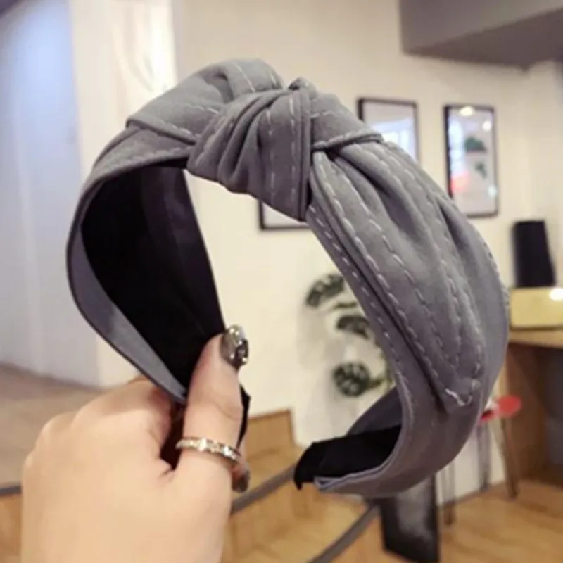 

Solid Bowknot Hairand Women Hair Accessories Wide Head Band Adults Hairband Headband Lovely Ear Knot Hairband Girls Hair Hoop