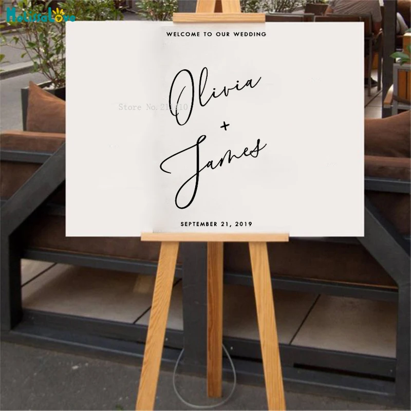 Свадебные Добро пожаловать наклейка персонализированные пары имена и даты винил