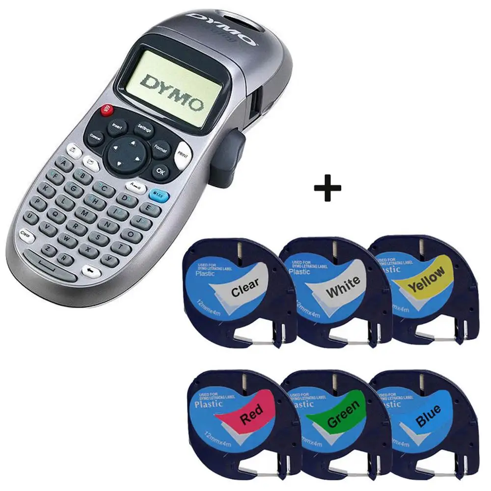 Compatible for Dymo LT-100H Handheld Label Printer for Dymo Letratag label refills LT 12267/91200/91201/91202/91203/91204/91205 - Цвет: Set A