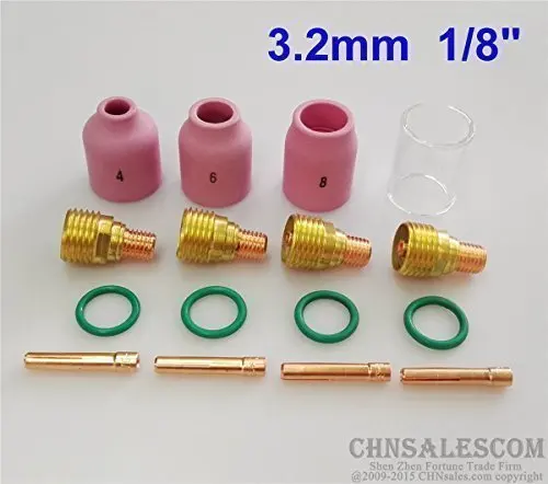 CHNsalescom 16 шт TIG сварочный газовый объектив керамический сопло и пирекс чашка набор