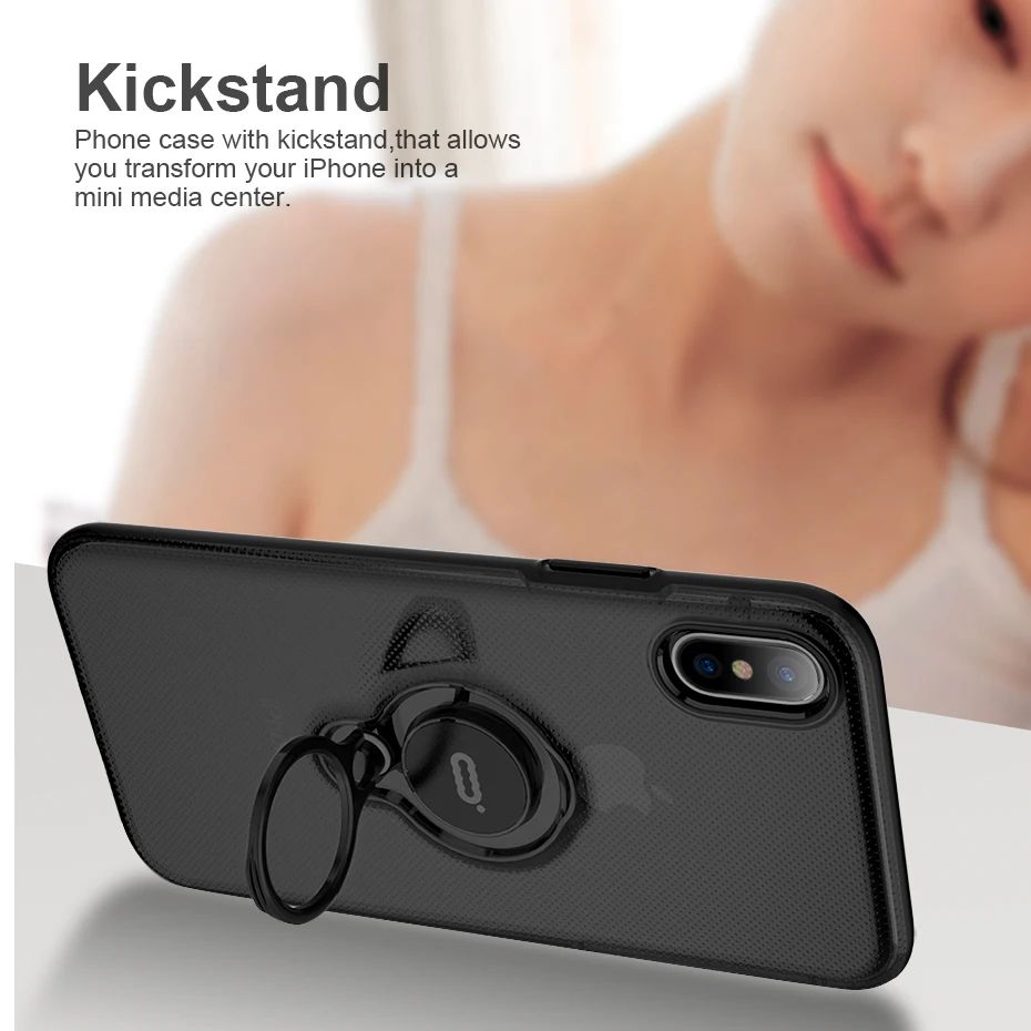 Роскошный Магнитный чехол для iPhone XS Max XR Capinha прозрачное кольцо держатель задняя